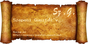 Szepesi Gusztáv névjegykártya